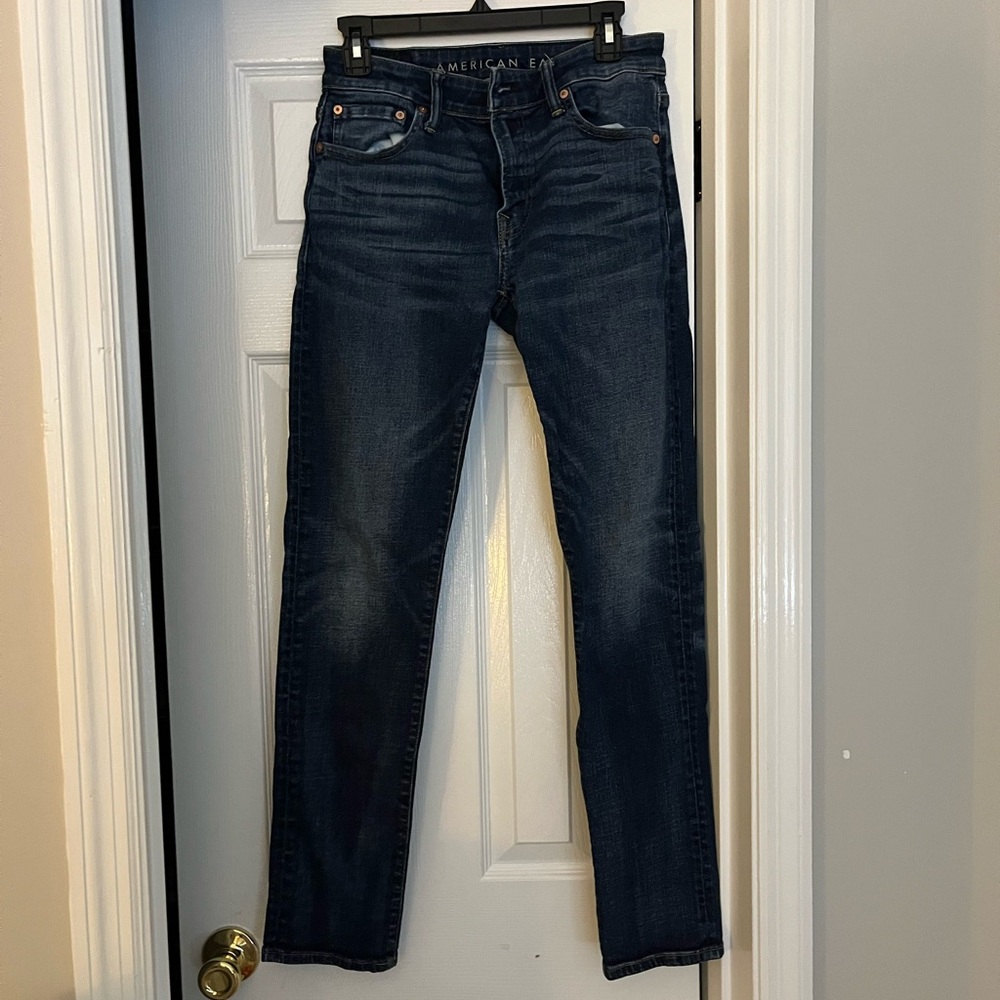 American Eagle Outfitters Men's Deep Indigo Slim Jeans